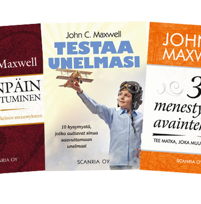 Onnistuminen, menestyminen ja unelmat todeksi John C. Maxwellin mahtavalla kirjapaketilla! Tilaa menestysmentorin teokset itselle tai lahjaksi Lue.fi:stä!